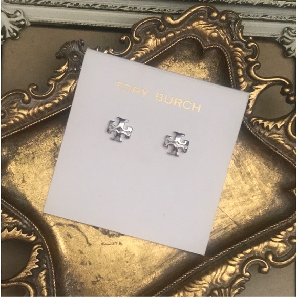 TORY BURCH • Silver Small Kira Stud Earrings - Picture 7 of 7